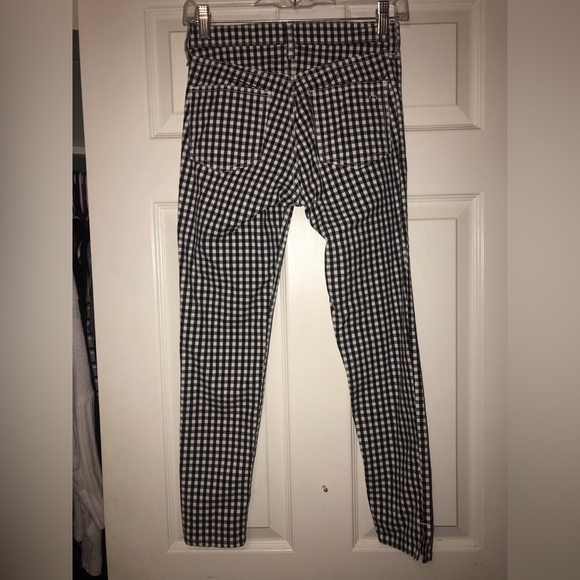 rag & bone NY Ashling 10 Inch Capri Jeans in Black/White Gingham Print size 24 - Picture 13 of 16